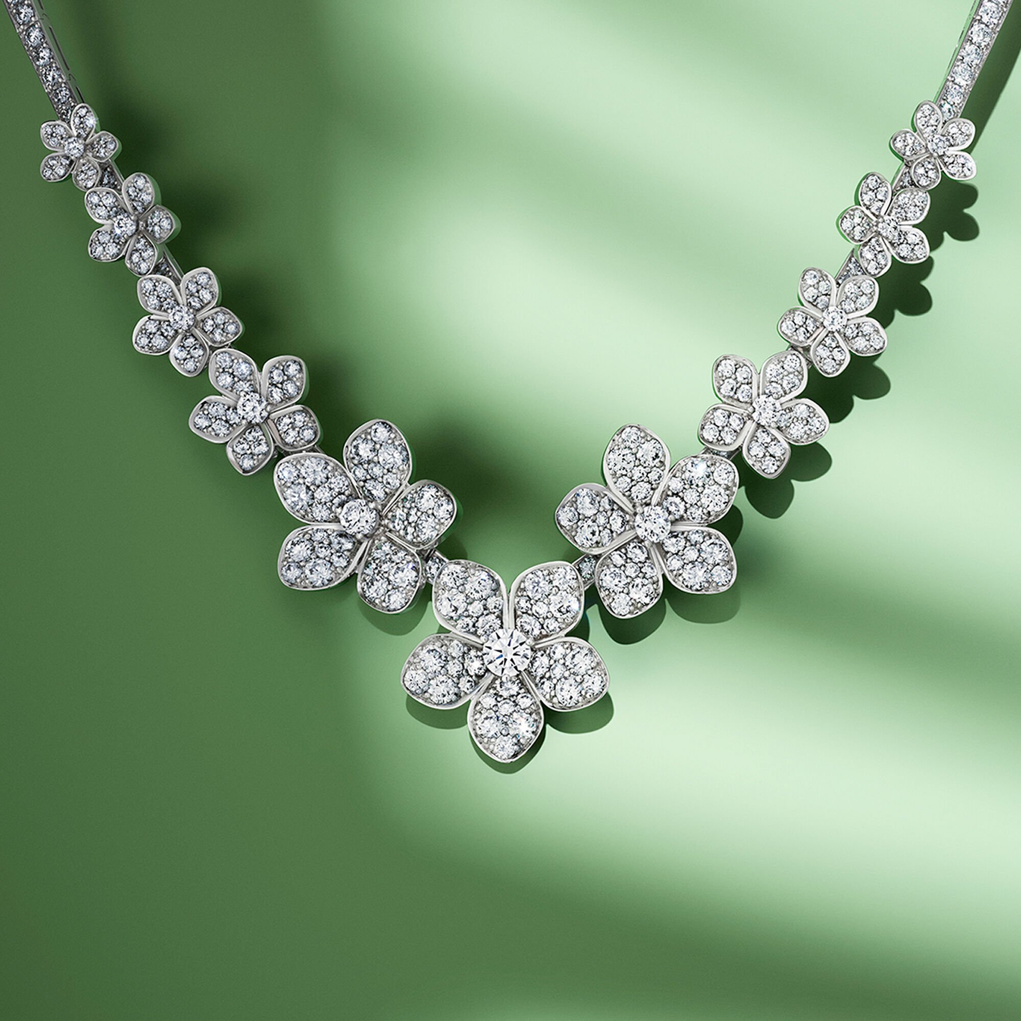 Image of Graff Wild Flower V Shape Diamond Necklace