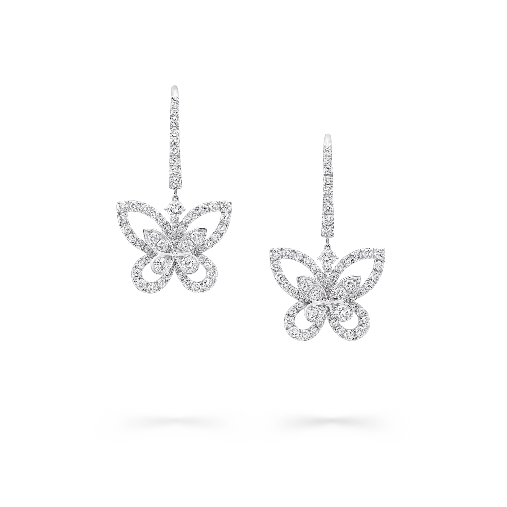 Butterfly Silhouette Diamond Drop Earrings