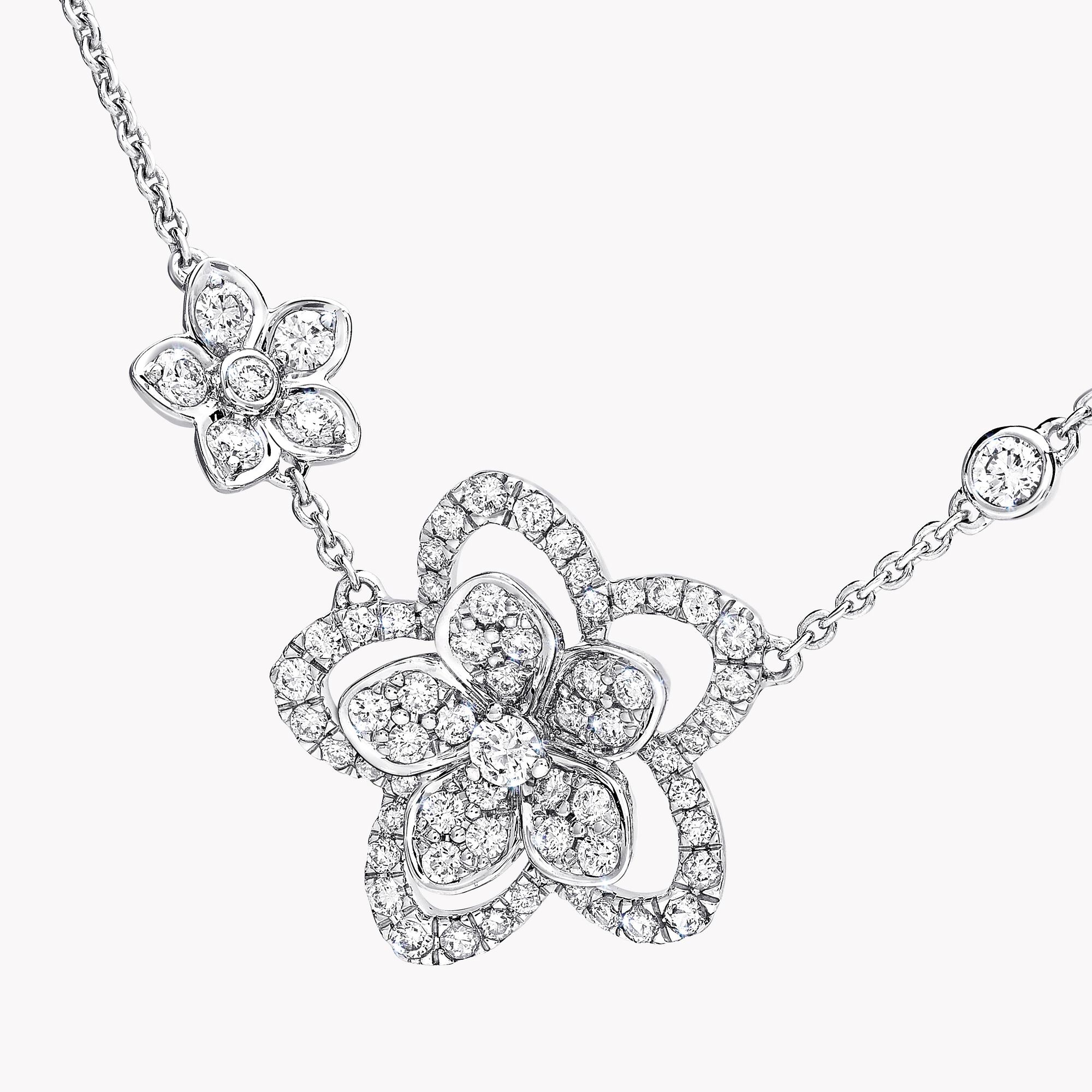 Wild Flower V Shape Diamond Necklace