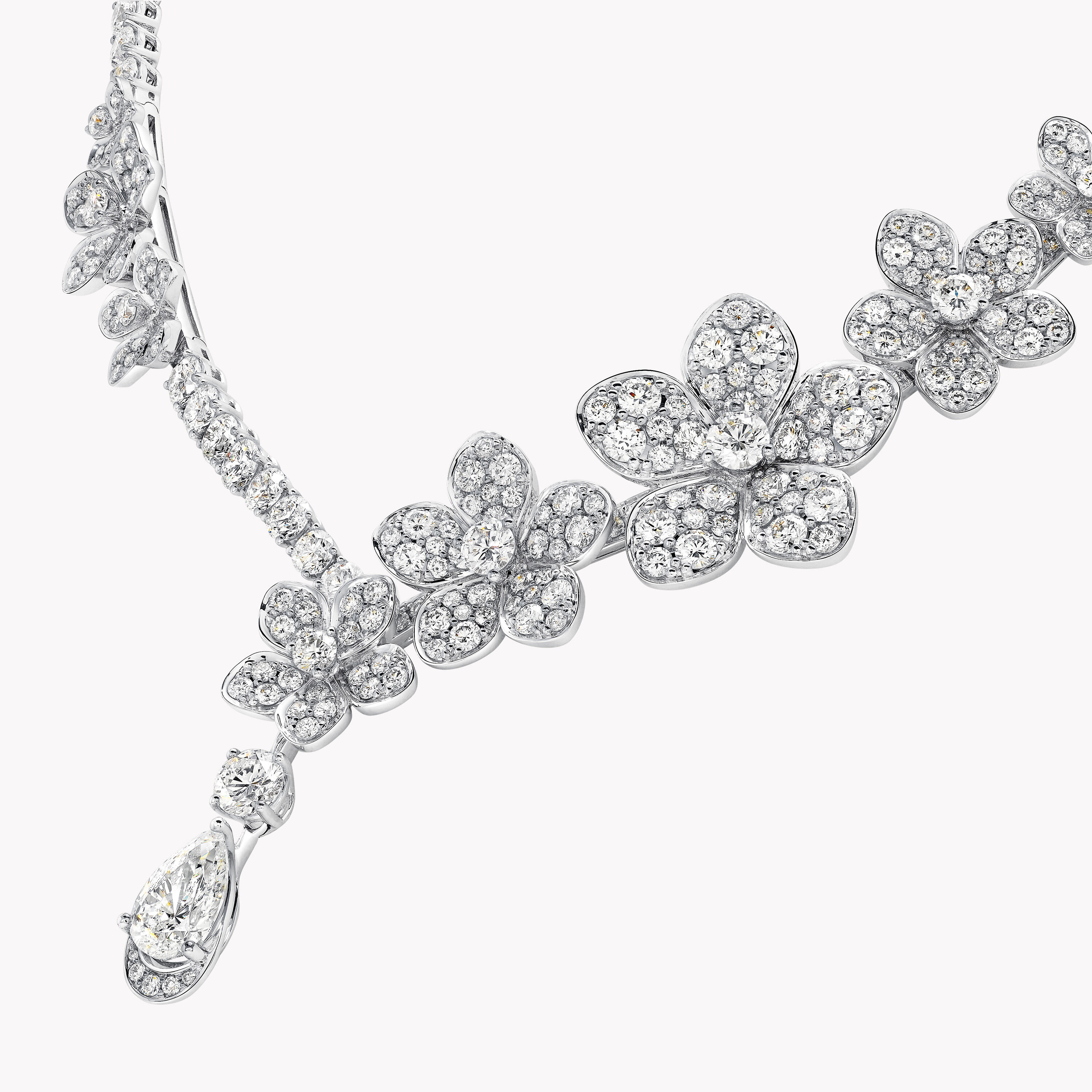 Wild Flower Diamond Drop Necklace