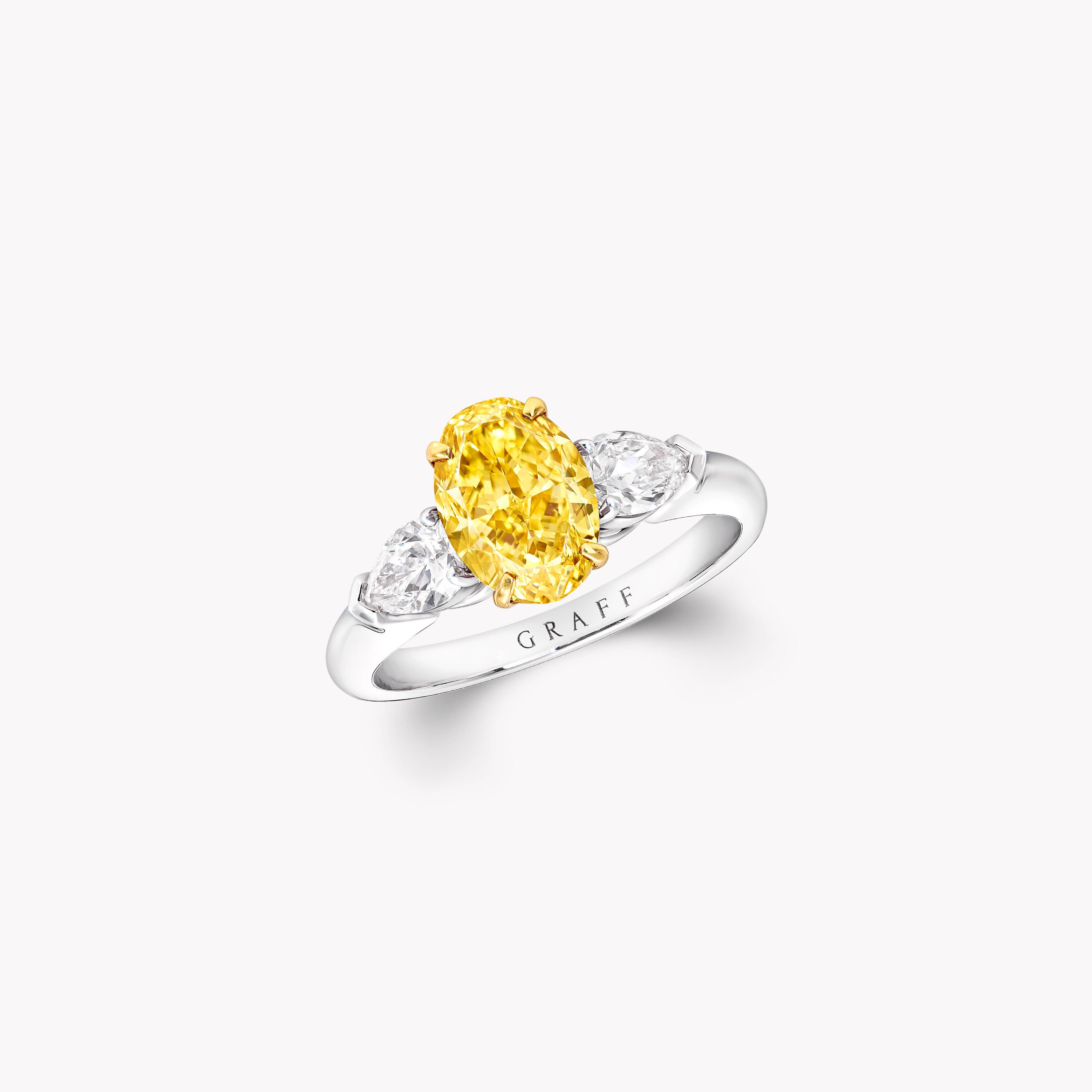 East West Claw Set Oval Eternity Band with Canary Yellow Diamonds -  GOODSTONE