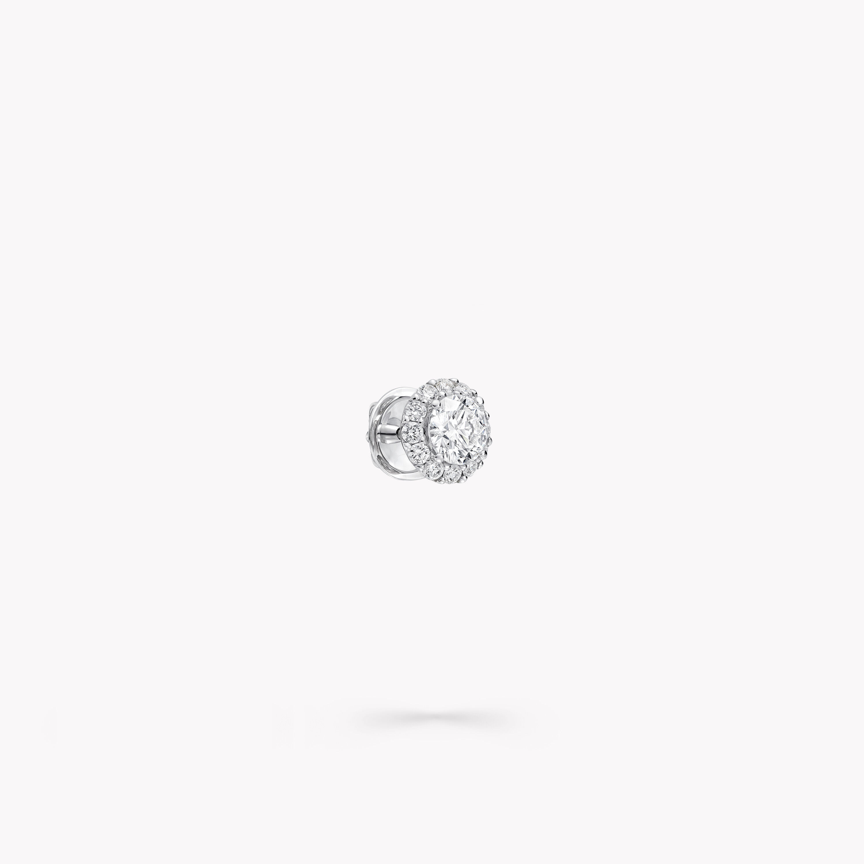 Icon圆形钻石耳钉, 白金| 格拉夫
