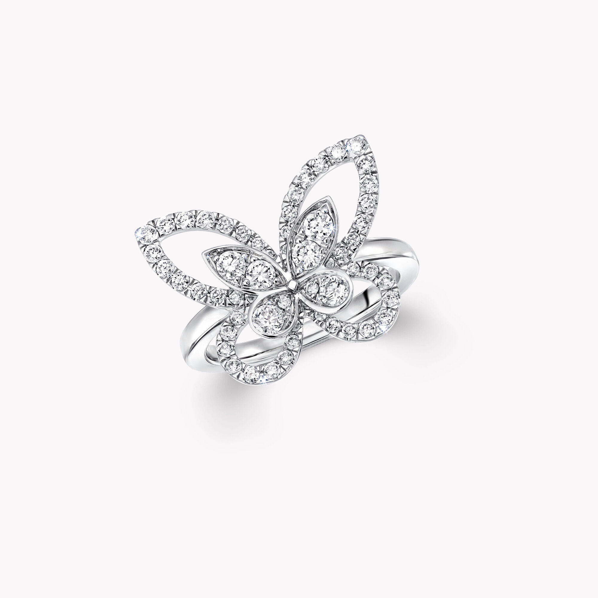Butterfly Silhouette Diamond Ring, White Gold - Graff