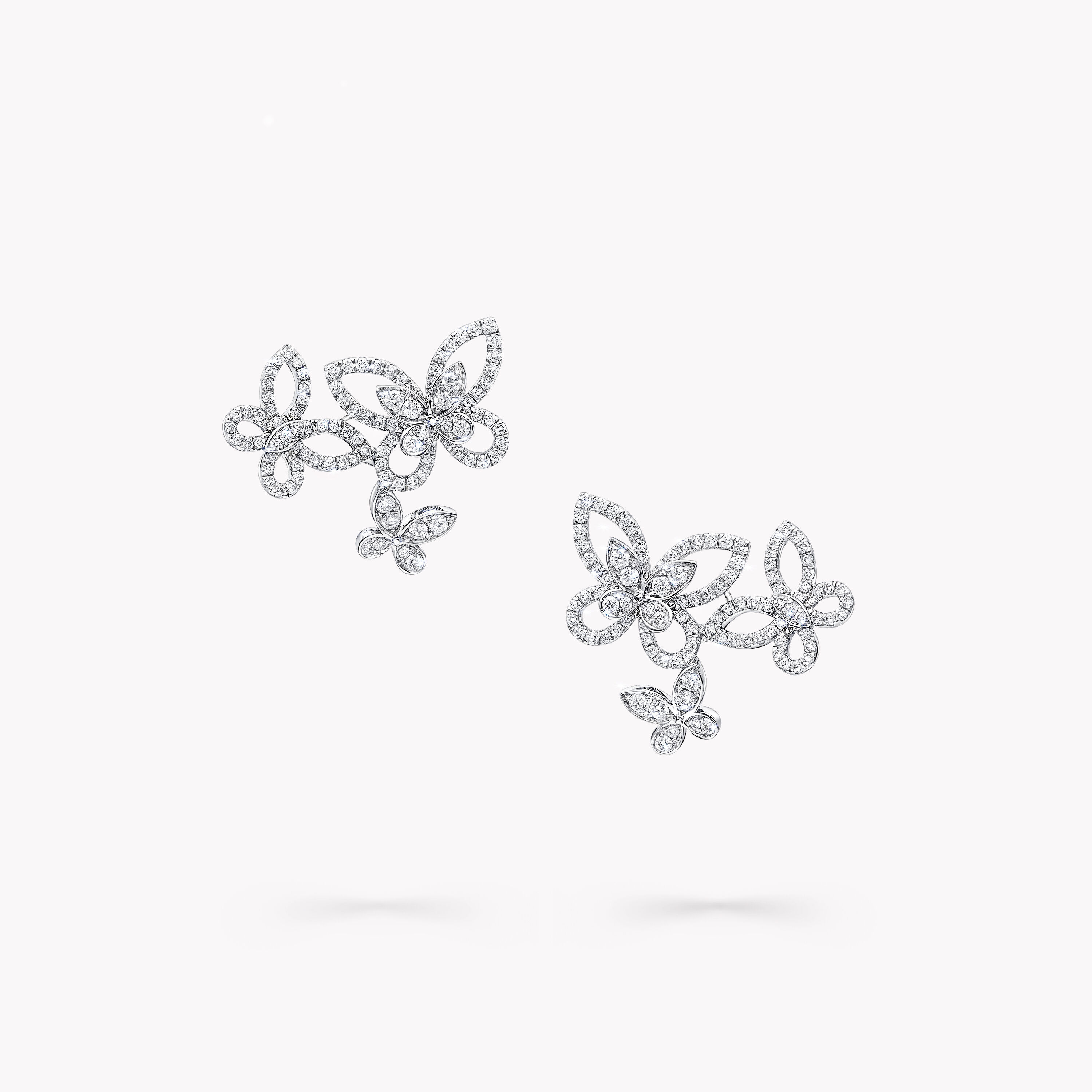 10kt White Gold Womens Round Diamond Hoop Butterfly Dangle Earrings 1 Cttw  – Jewelry Outlet