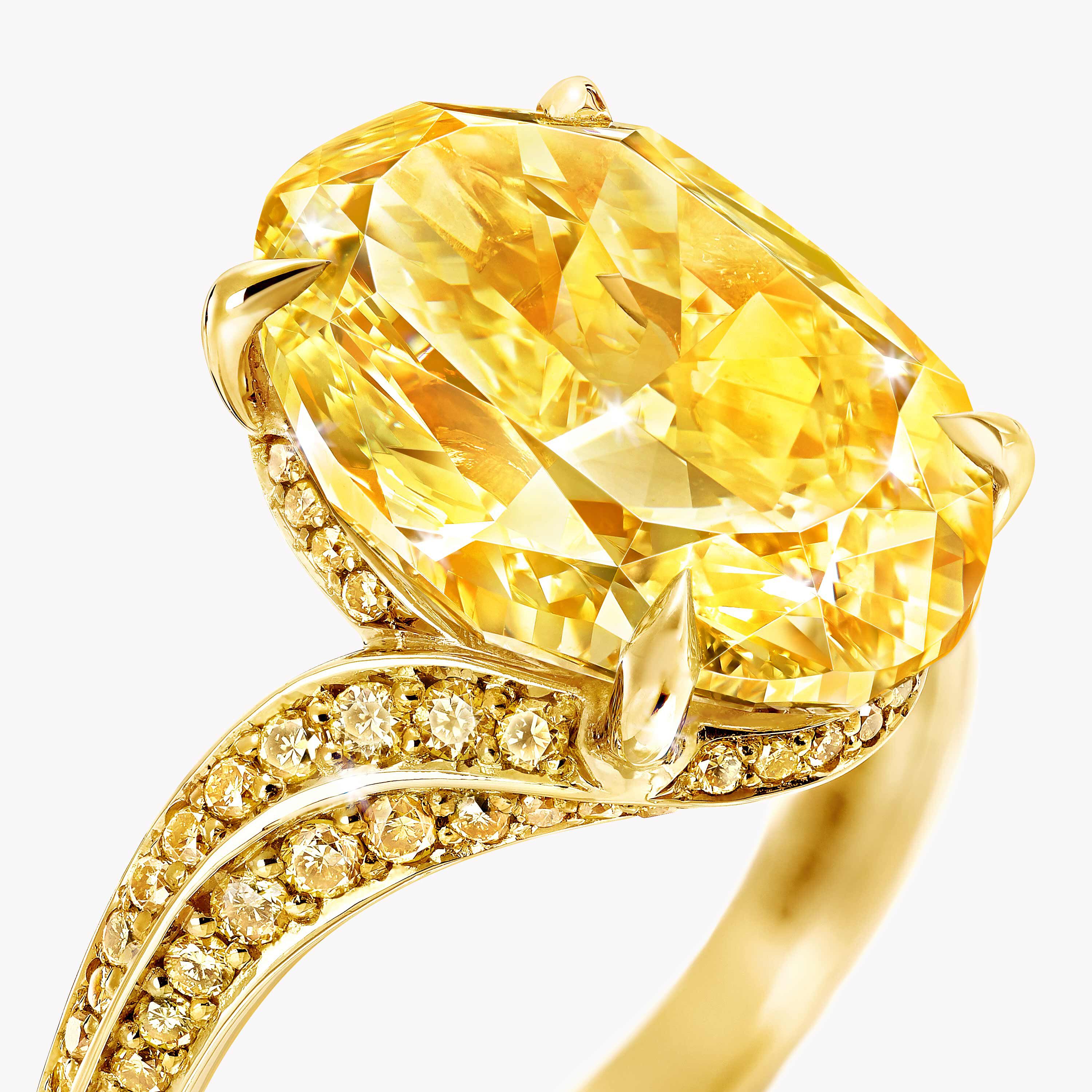橢圓形黃鑽高級珠寶戒指| 格拉夫
