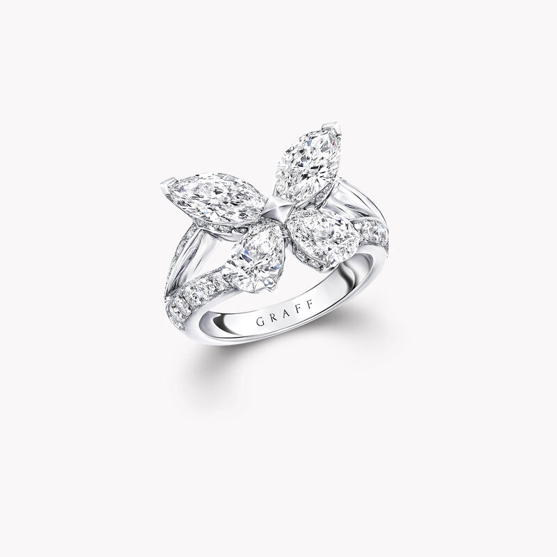 Classic Butterfly Diamond Ring, White Gold | Graff