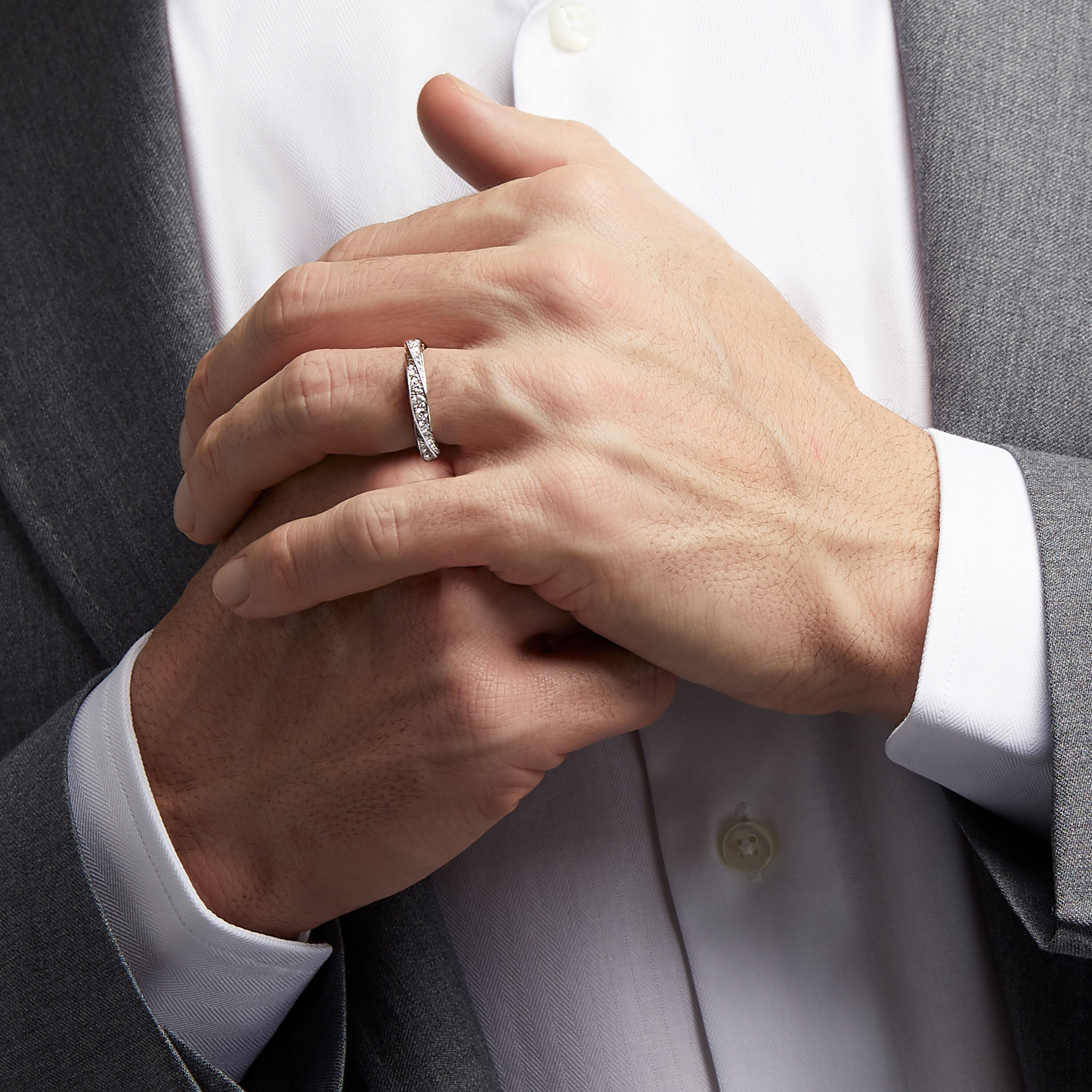 Eternity Spiral Diamond Engagement Ring - Tailored Jewel