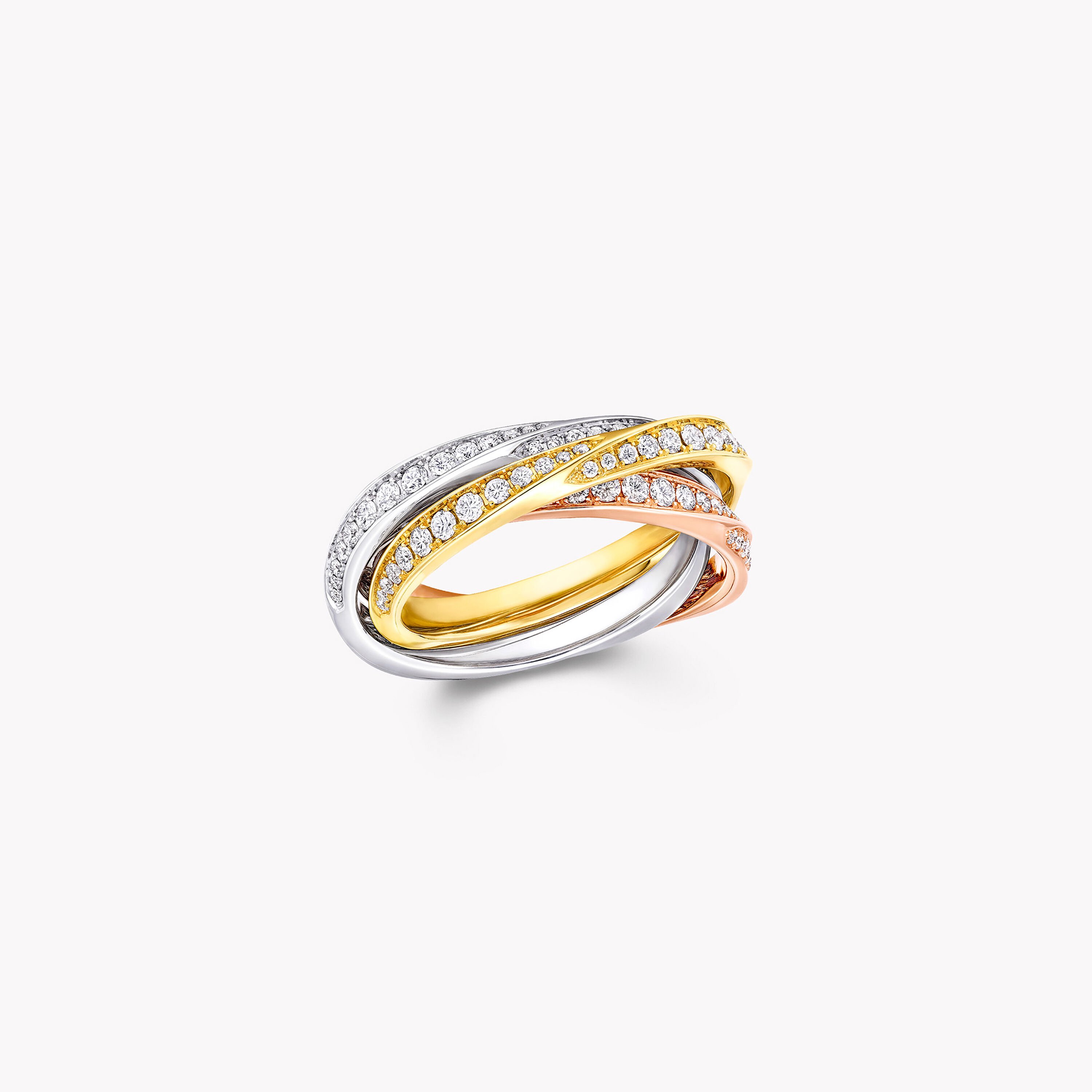 Mattia Cielo 18K Rose Gold 3 Row Spiral Diamond Ring-53162 - Hyde Park  Jewelers