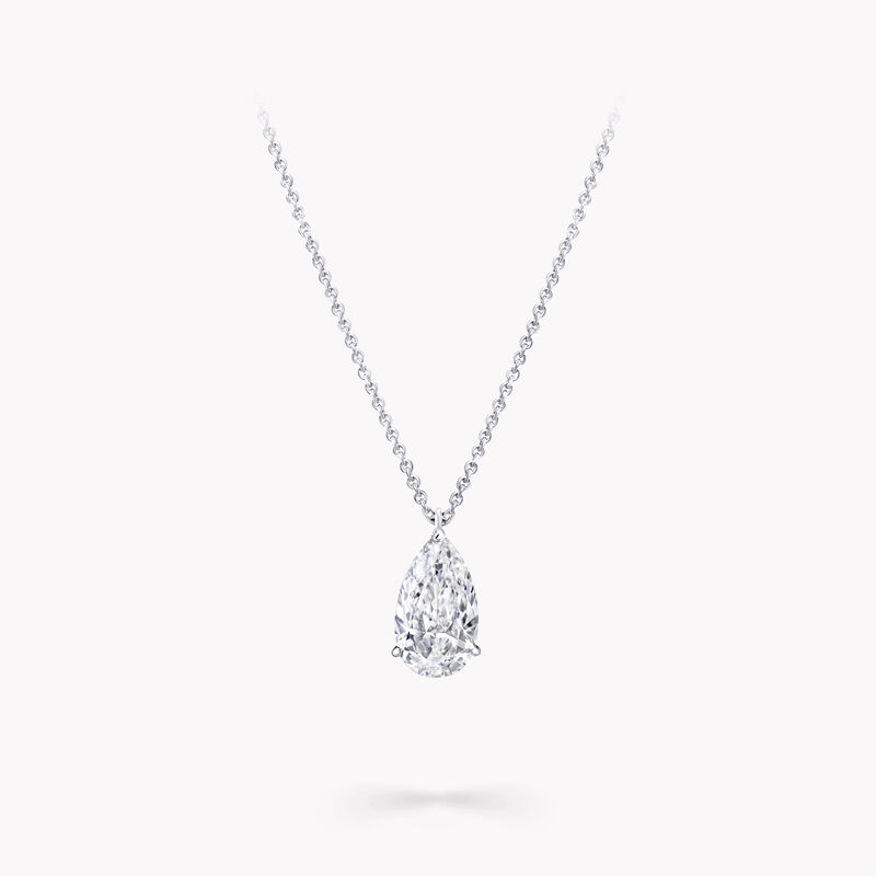 Pear Shape Diamond Solitaire Pendant, Platinum | Graff