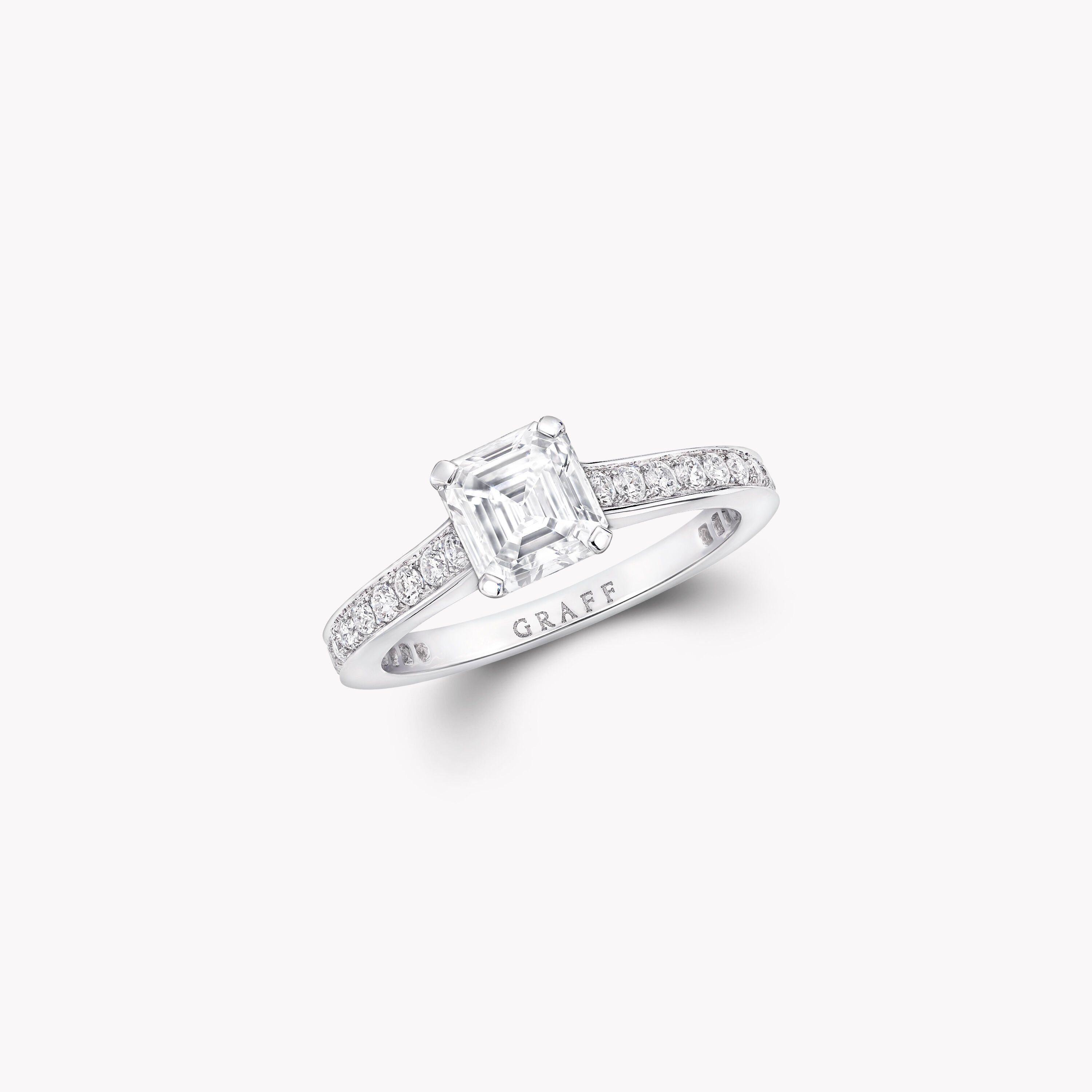 Flame Square Emerald Cut Diamond Engagement Ring | Graff