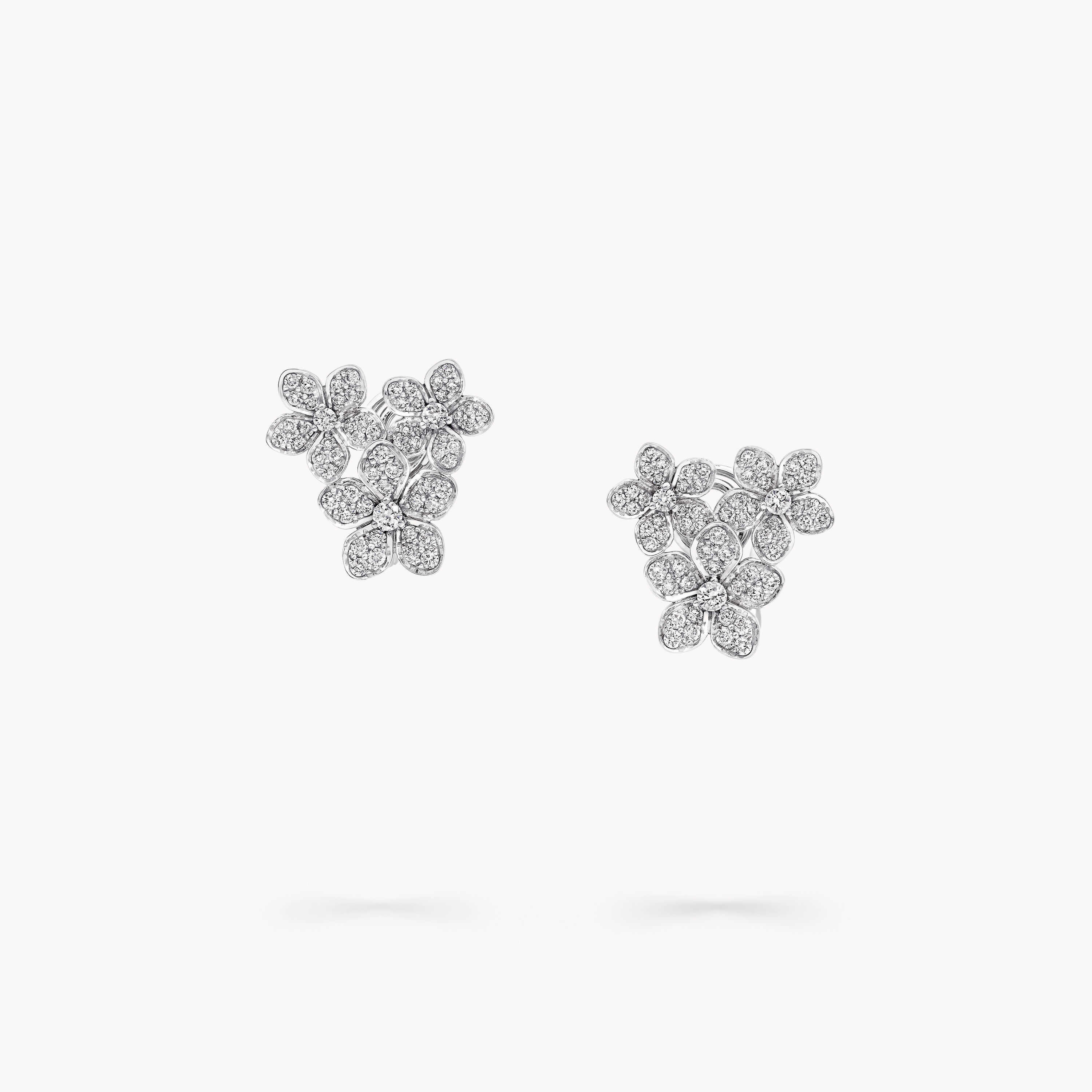 cluster flower diamond earrings