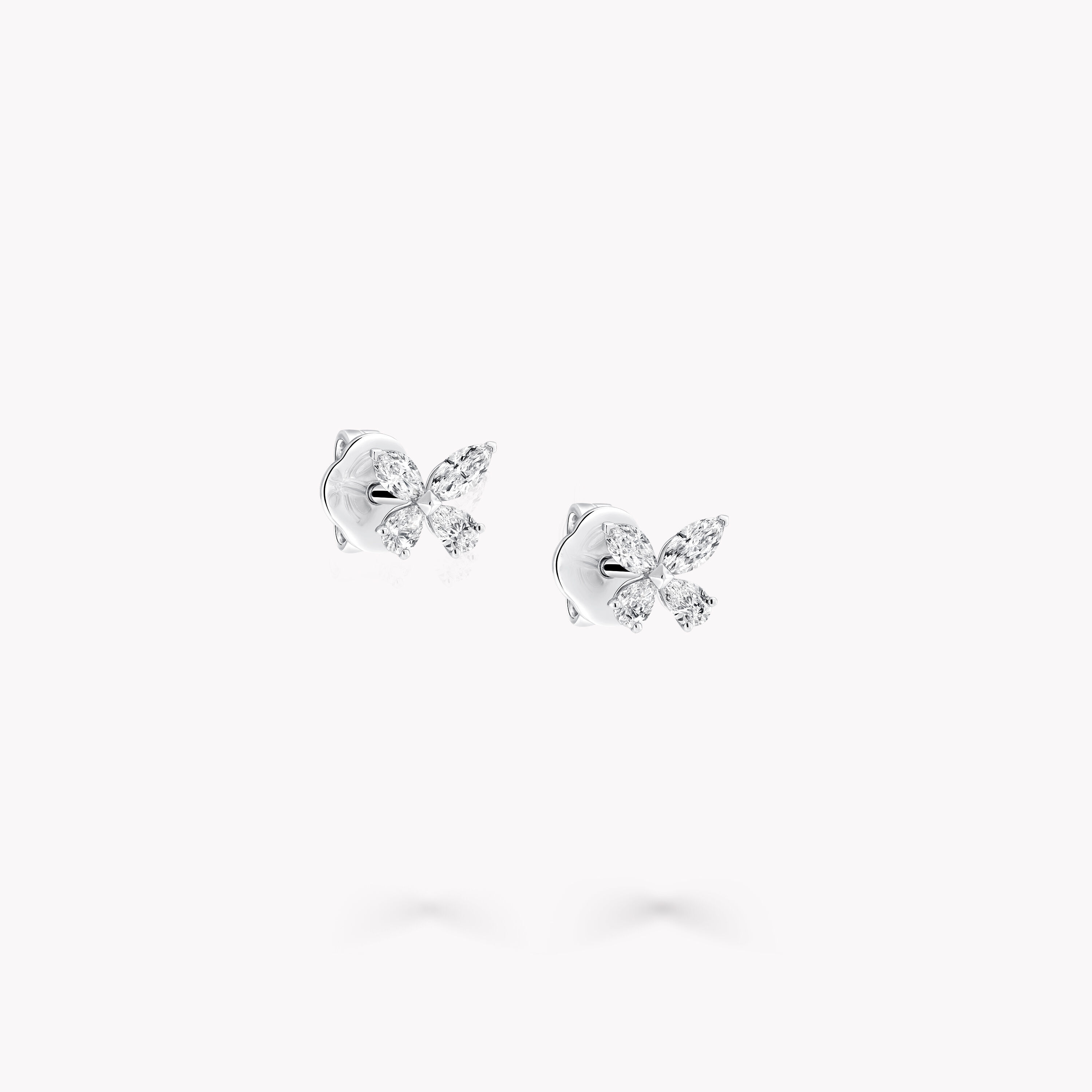 Butterfly Silhouette Diamond Drop Earrings, White Gold - Graff