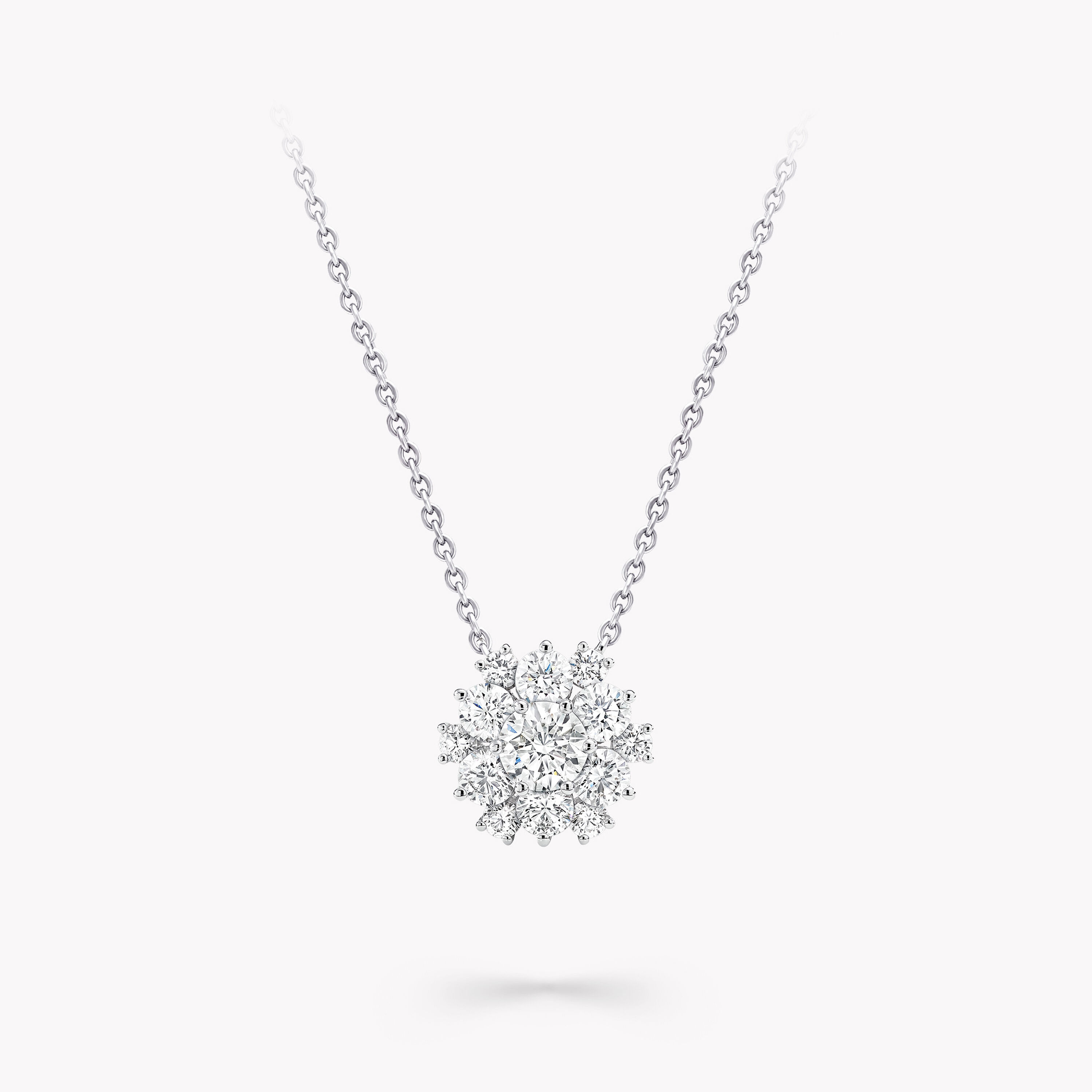 diamond cluster pendant necklace