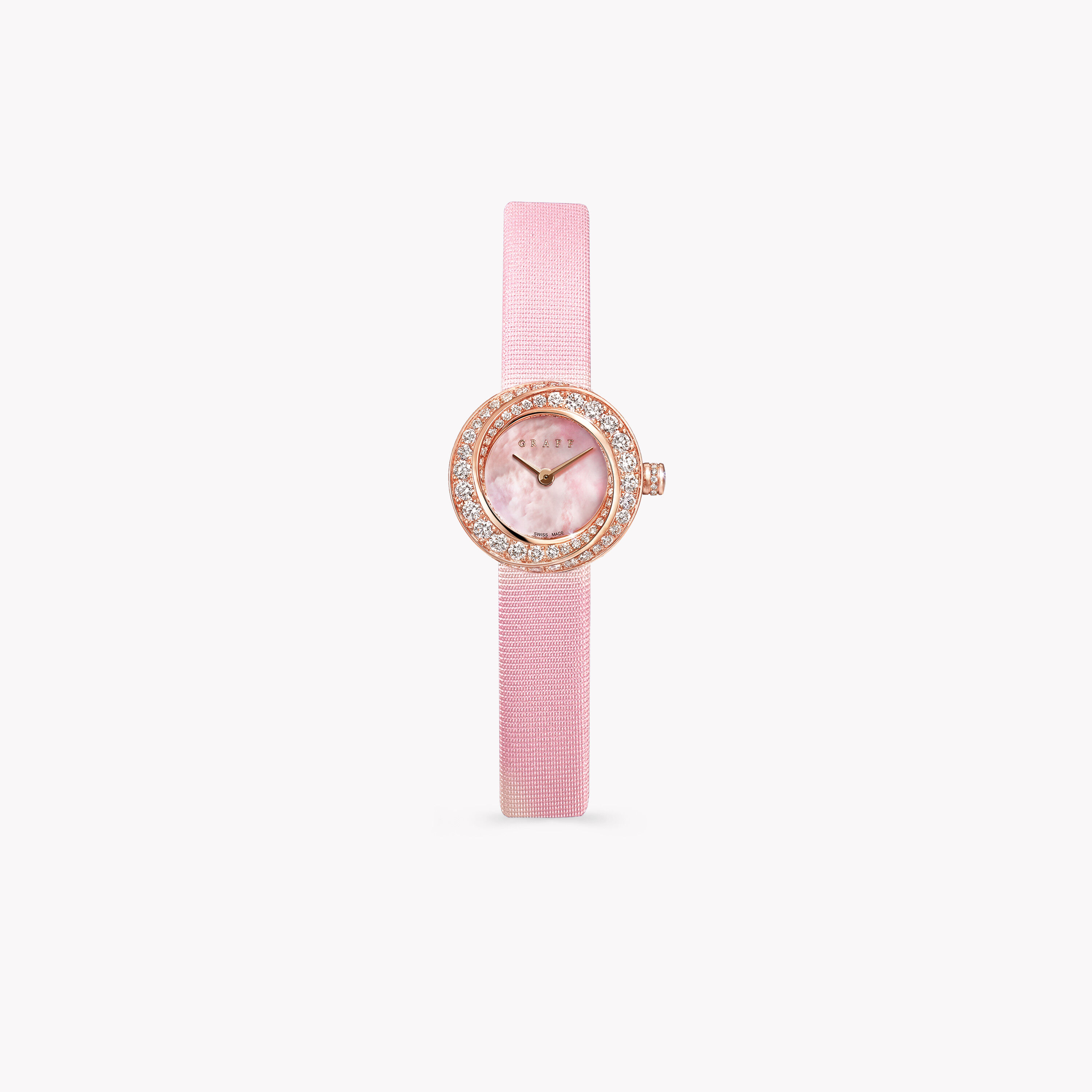 pink watch with diamonds