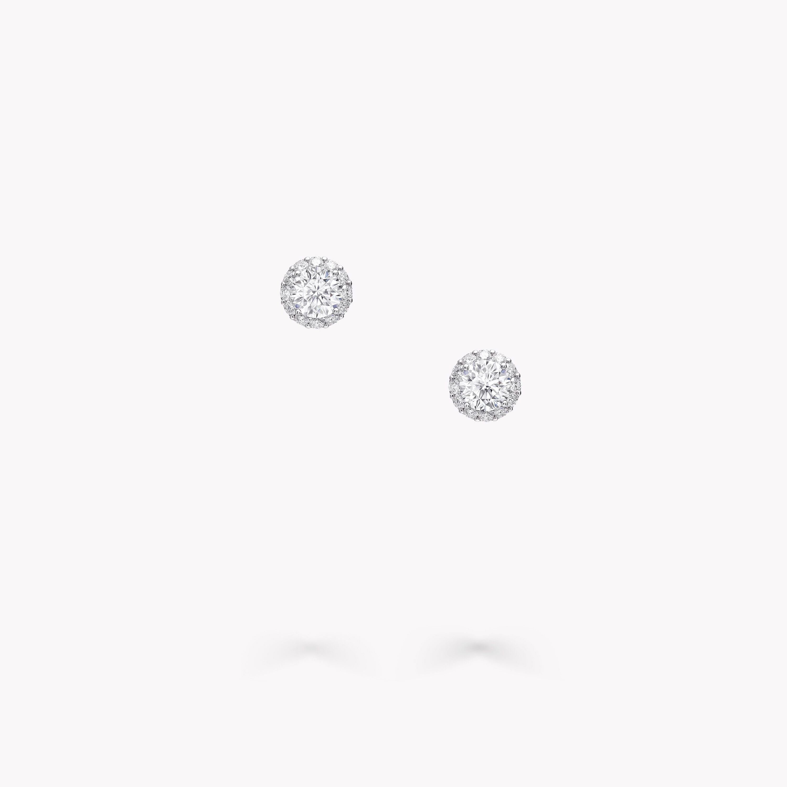 Icon圆形钻石耳钉, 白金| 格拉夫