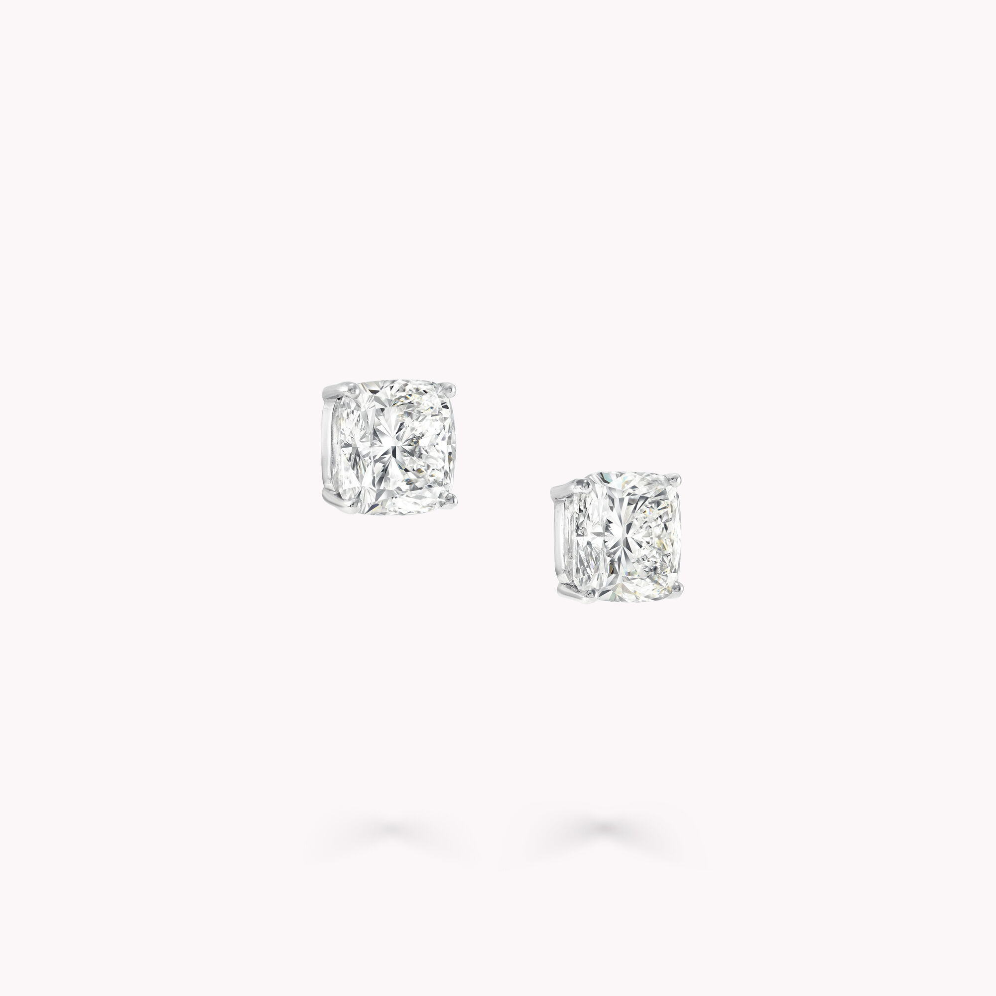 Cushion-Cut Diamond Earstuds on Wires